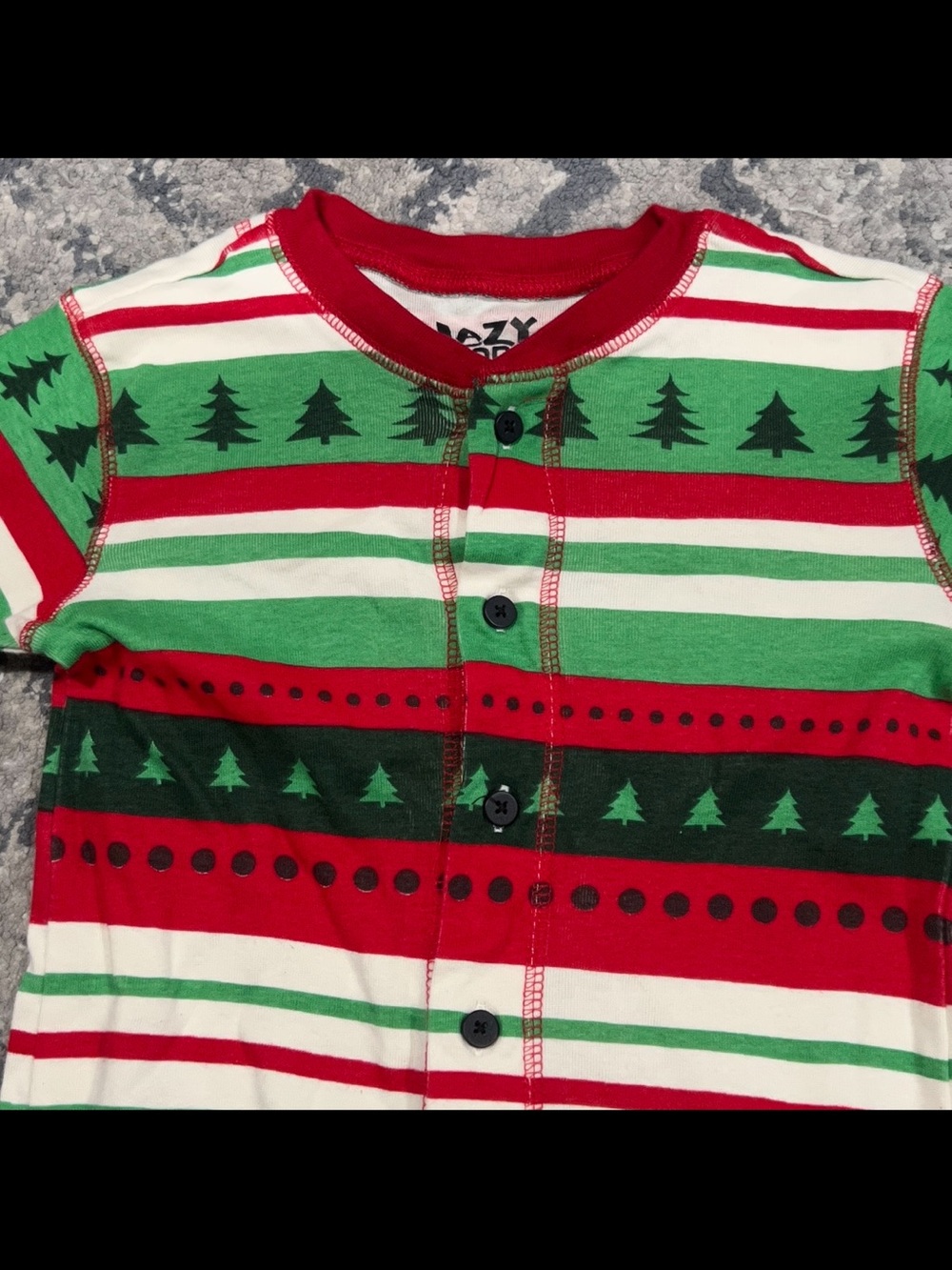 Lazy One Special Delivery Youth onesie flapjack pj holiday tree pattern Med 12 - Picture 3 of 7